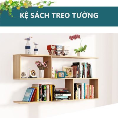 Kệ sách treo tường 2 tầng KTT03