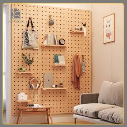 Bảng Pegboard gỗ treo tường đa năng KTT04